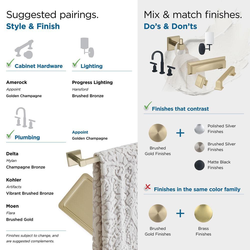 Golden Champagne Wall Mounted Towel and Robe Hook
