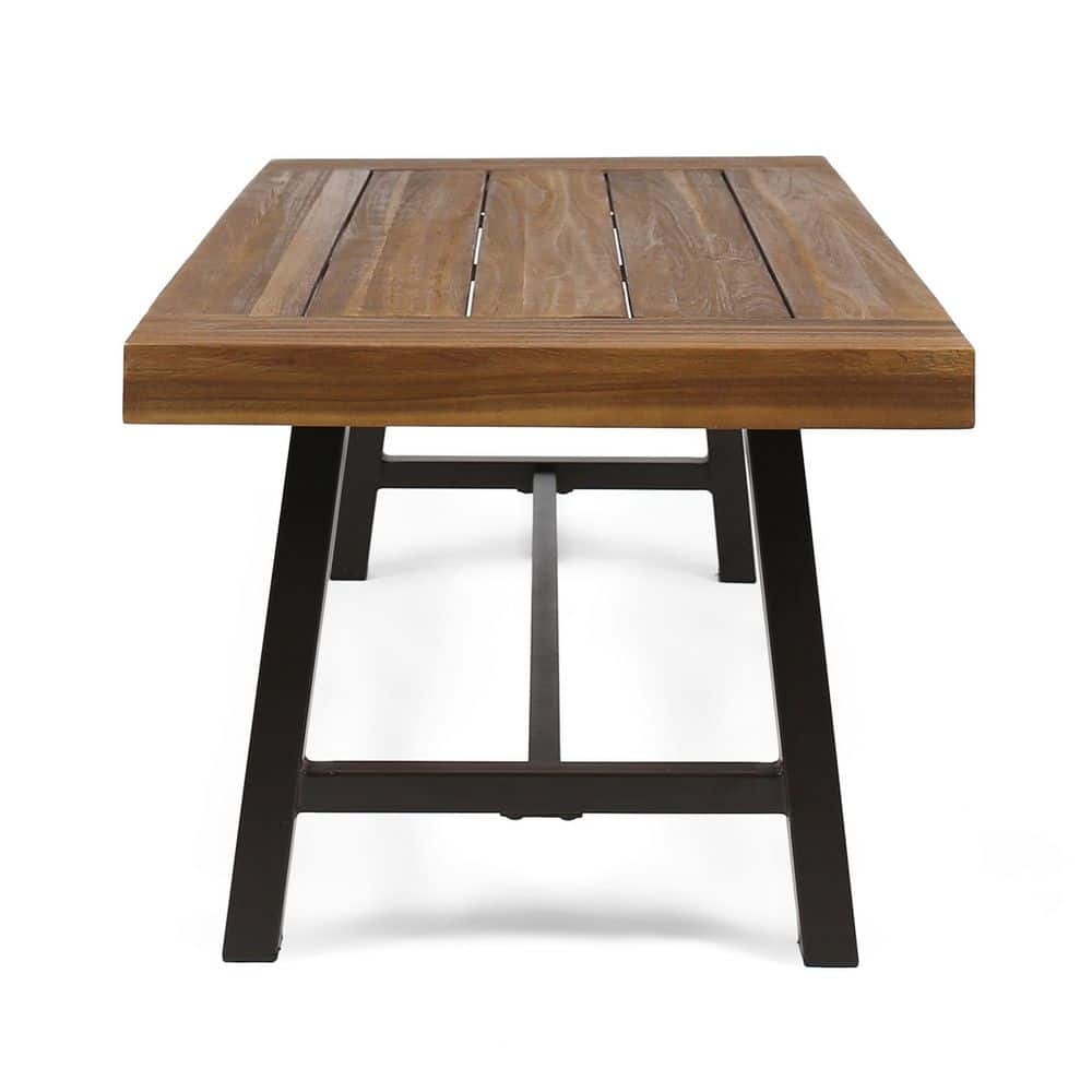 Carlisle Rustic Brown Acacia Wood and Iron Outdoor Coffee Table