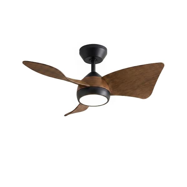 30 in. Small Ceiling Fan with Light & Remote – High Airflow Low Noise Reversible DC Motor ABS Blades– Modern Ceiling Fan