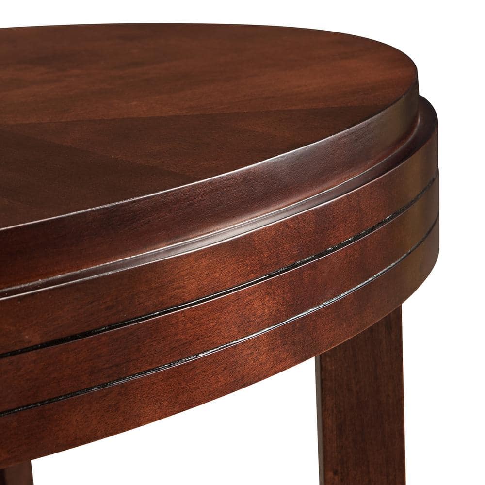 Oval Chocolate Wood Coffee Table with Storage Shelf