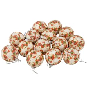 2.25 in. (60 mm) Snowman Decoupage Christmas Ball Ornament Set (14-Piece)