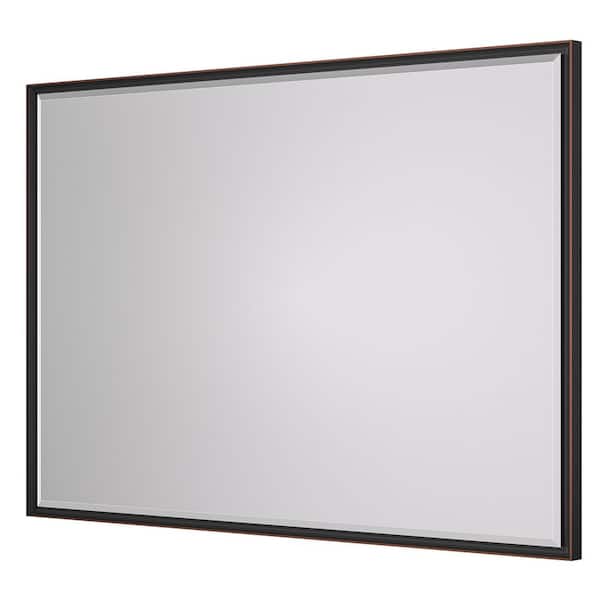 48 in. W x 36 in. H Framed Rectangular Oil Rubbed Bronze Mirrors for Bathroom Wall Beveled Mirror Bathroom Vanity Mirror