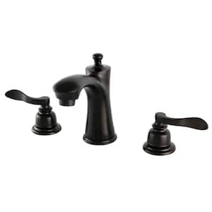 NuWave French 8 in. Widespread 2-Handle Bathroom Faucets with Plastic Pop-Up in Oil Rubbed Bronze