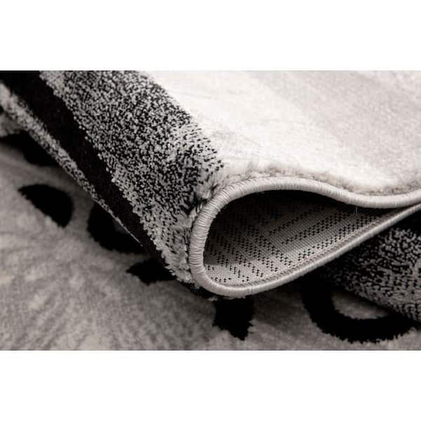 Montage 2' x 19' (Exact Size: 2'3" x 19') Geometric Indoor Runner Rug, Grey Black, Modern
