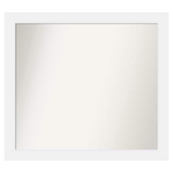 Amanti Art Corvino White 41 in. x 37 in. Custom Non-Beveled Matte Wood Framed Bathroom Vanity Wall Mirror