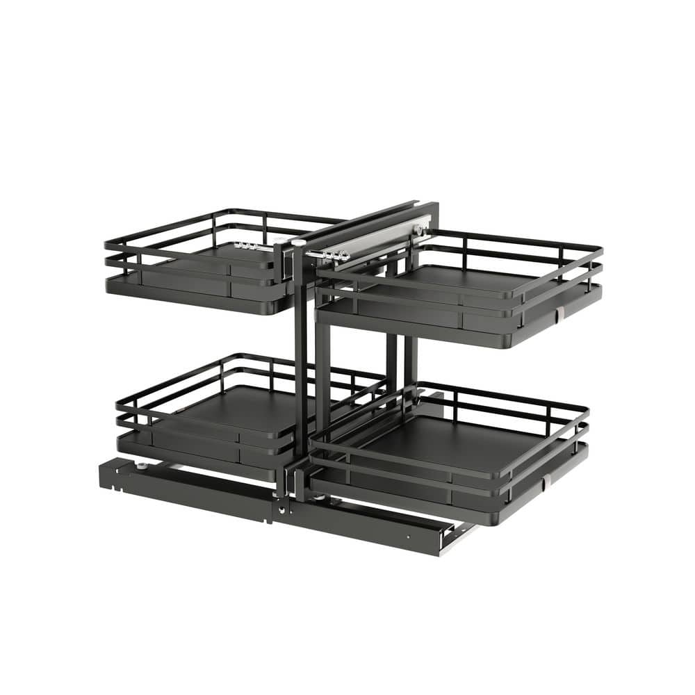Steel 2-Tier Pullout Solid Bottom Organizer for Blind Corner Cabinets w/ Soft-Close price history on PriceWatchPro
