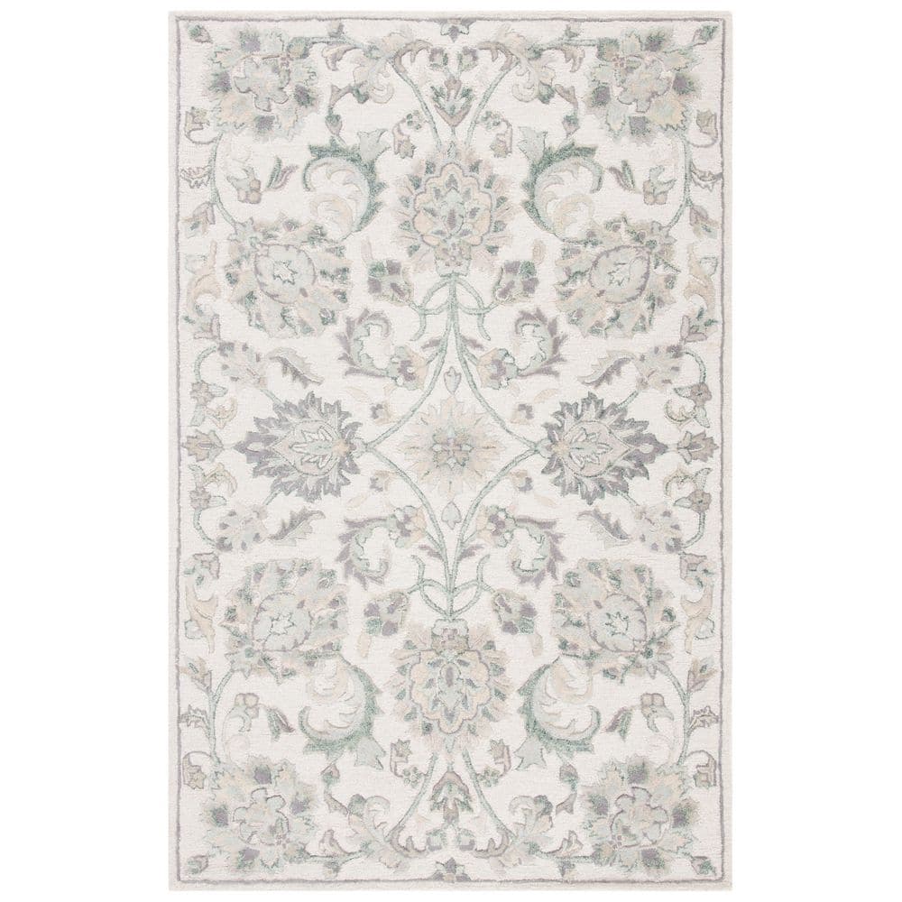 Hand-Tufted Elegance Gray Wool 9' x 12' Rectangular Rug