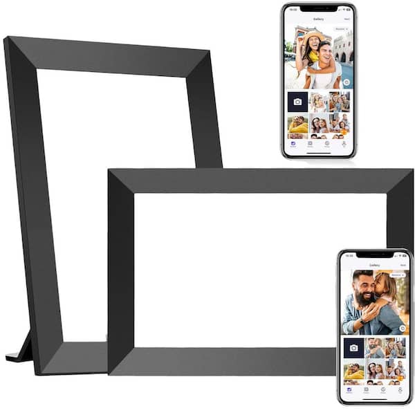 10.1 in. WiFi IPS Touch Screen Digital Photo Frame with 32GB Storage, SD Card Slot, Auto-Rotate in Black - (2-Pack)