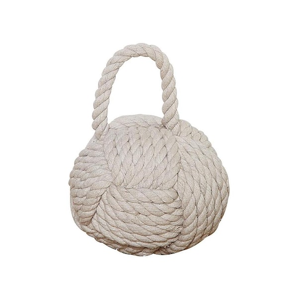 Storied Home Tan Rope and Sand Knot Door Stop