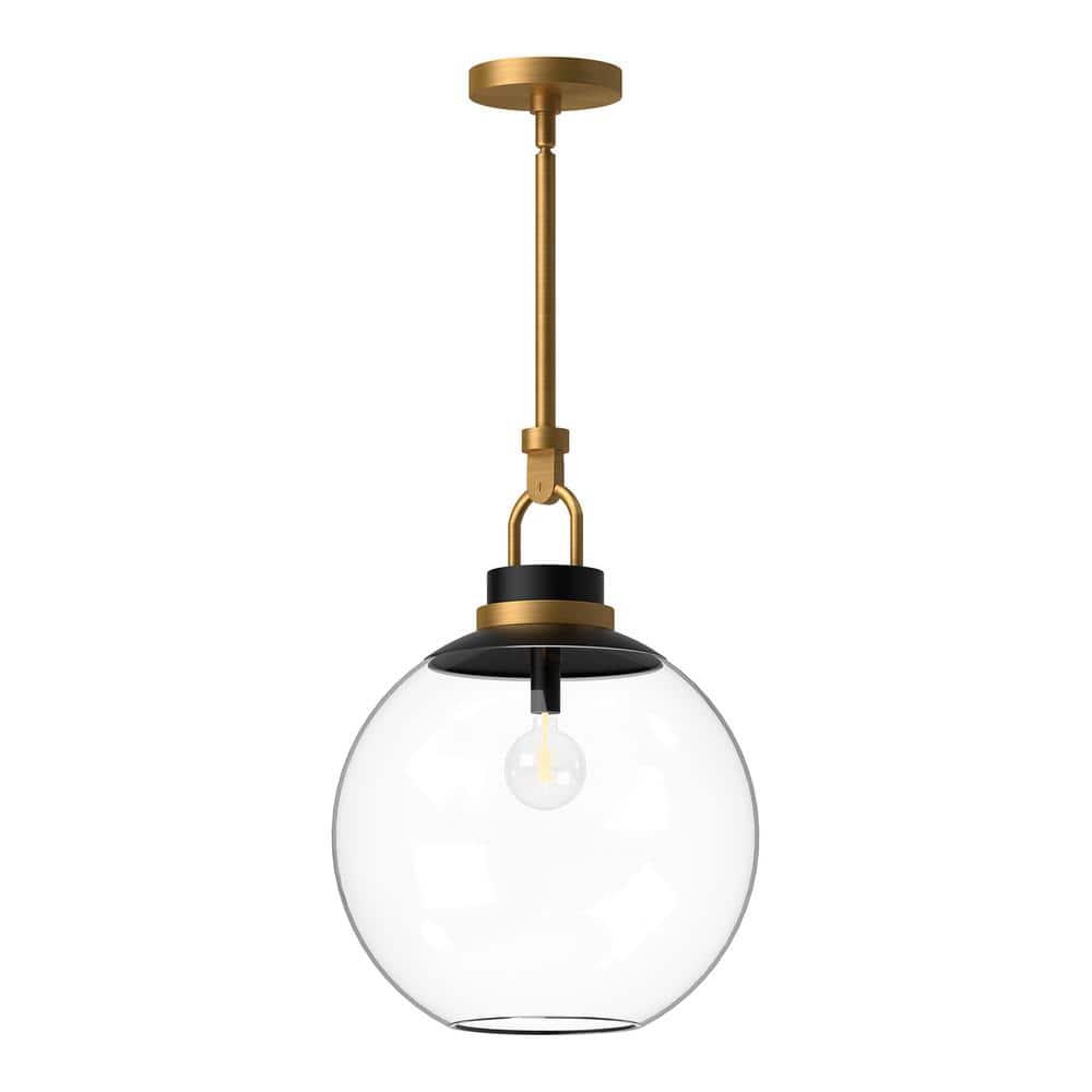 Copperfield Aged Gold Globe Pendant with Clear Glass Shade
