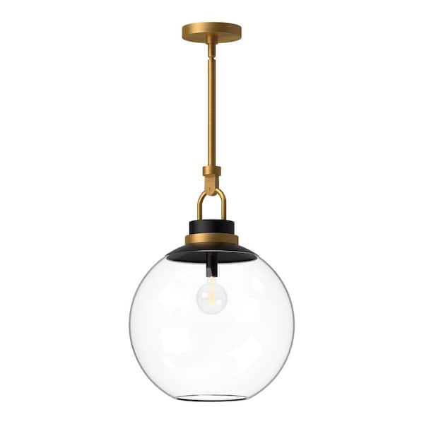 ALORA MOOD Copperfield 16 in. 1 Light 60-Watt Aged Gold/Clear Glass Pendant Light