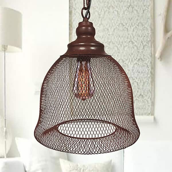 Warehouse of Tiffany Edison Hazel Collection 1-Light Rusty Steel Indoor Pendant