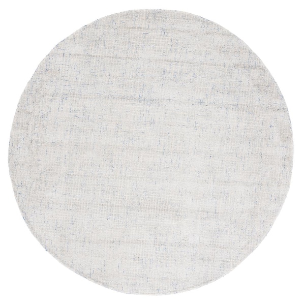 SAFAVIEH Abstract Silver/Blue 6 ft. x 6 ft. Speckled Geometric Round Area Rug