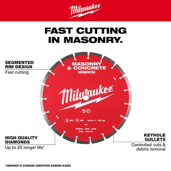 Milwaukee 14 in. Segmented Masonry & Concrete Diamond Blade