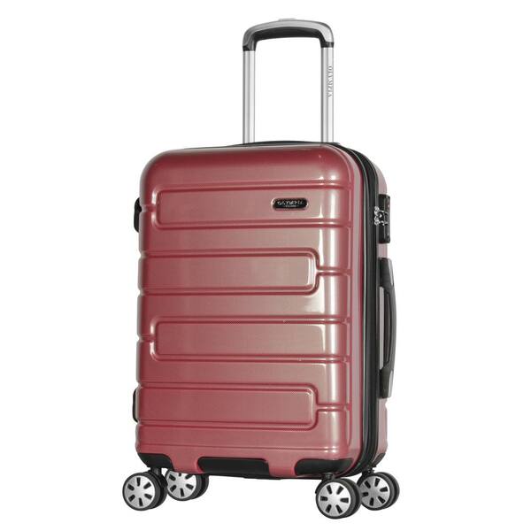 Olympia USA Nema 22 in. Rose Under the Seat Carry-On PC Hardcase Spinner with TSA Lock