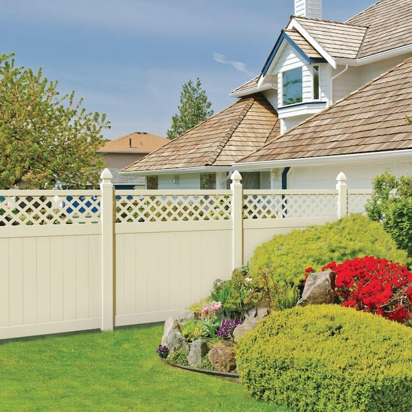 Valley 6 ft. H x 6 ft. W Sand Vinyl Semi-Privacy Fence Panel (Unassembled)