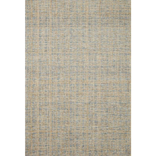 Loloi Chris Loves Julia Polly Blue/Sand 18 in. x 18 in. Sample Hand-Tufted Modern Area Rug