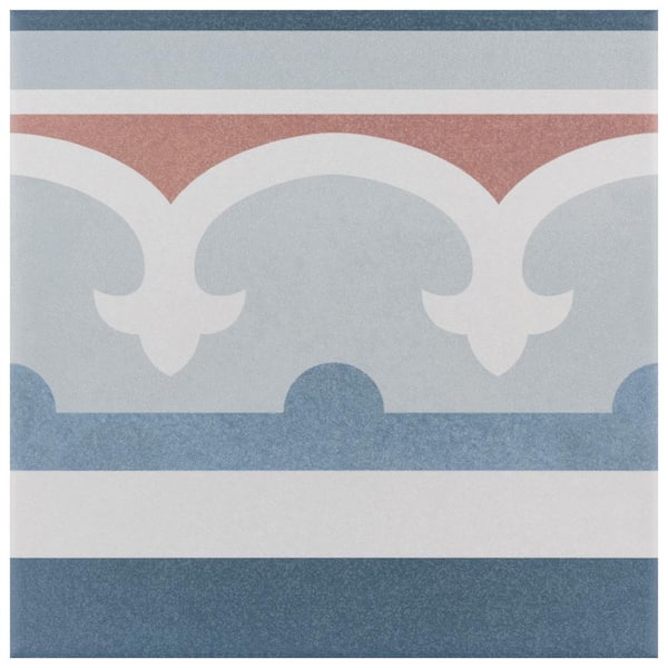 Merola Tile Caprice Saint Tropez Encaustic 7-7/8 in. x 7-7/8 in. Porcelain Floor and Wall Border Tile (0.43 sq. ft./Each)