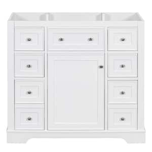 35.6 in. W x 17.9 in. D x 33.4 in. H Bath Vanity Cabinet without Top in White with 6-Drawers