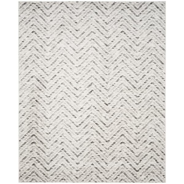 Adirondack 10 ft. x 14 ft. Ivory/Charcoal Chevron Area Rug