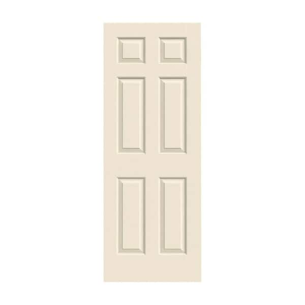 JELD-WEN 30 in. x 80 in. 6 Panel Colonist Primed Textured Solid Core Molded Composite MDF Interior Door Slab