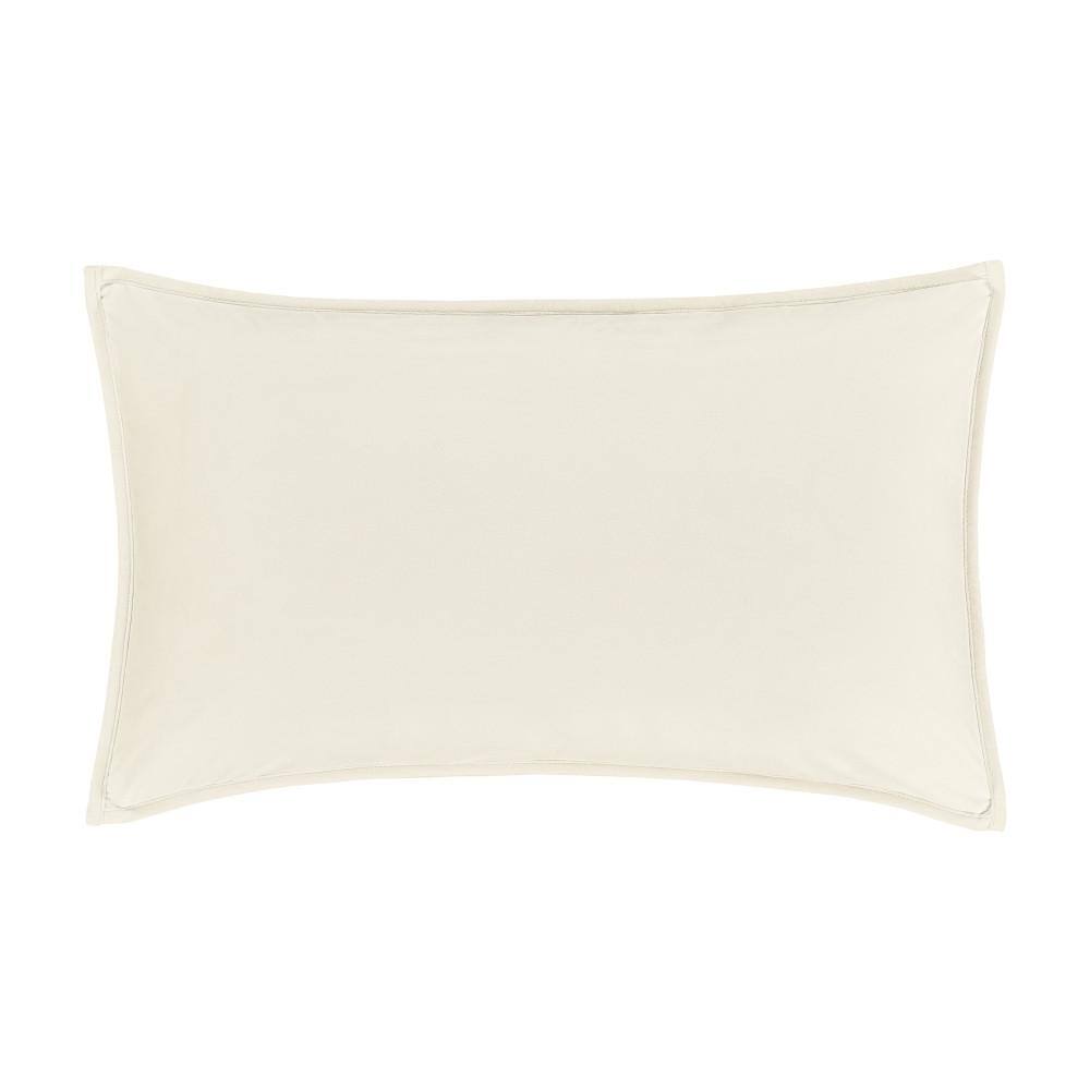Toulhouse Ivory Velvet Lumbar Decorative Throw Pillow Cover 14 x 40 in.