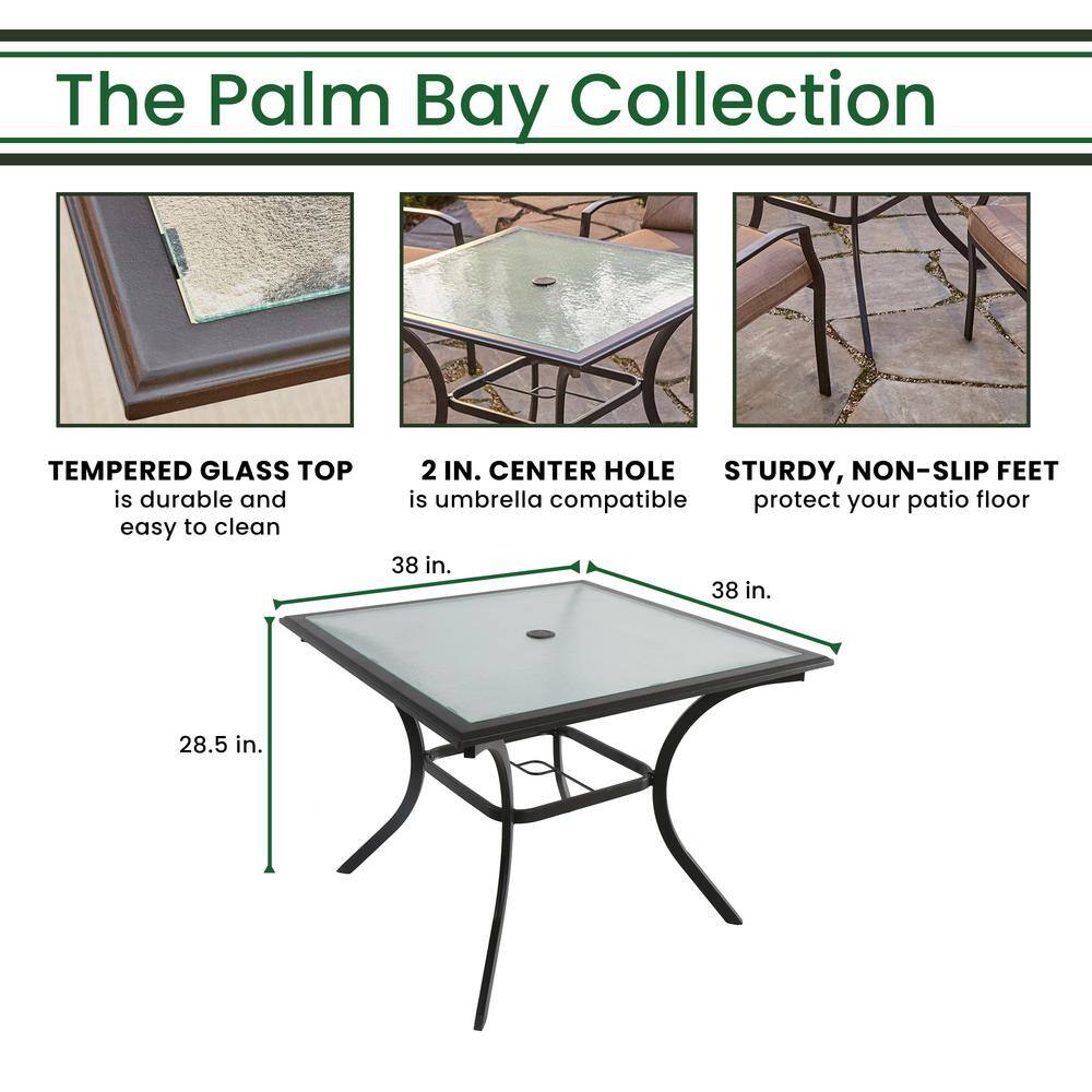 Copper Bronze 4-Person Square Outdoor Dining Set with Cushions