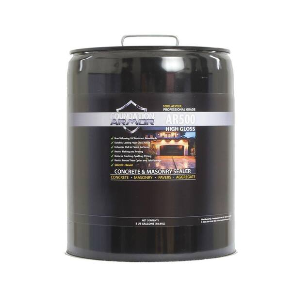 Foundation Armor 5 gal. Solvent Based Acrylic High Gloss Concrete Sealer and Paver Sealer