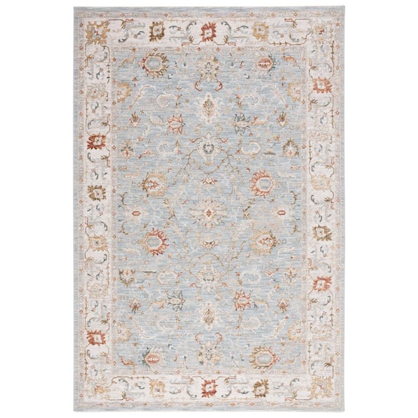 SAFAVIEH Hamilton Blue/Gold 4 ft. x 6 ft. Border Floral Area Rug