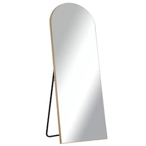 24 in. W x 71 in. H Wood Frame Arched Floor Mirror, Bedroom Living Room Wall Mirror in Gold