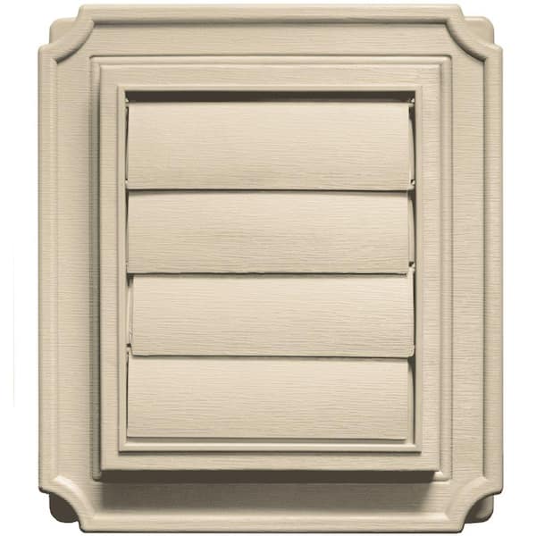 Builders Edge 7.875 in. x 7.875 in. #049 Almond Scalloped Exhaust Siding Vent