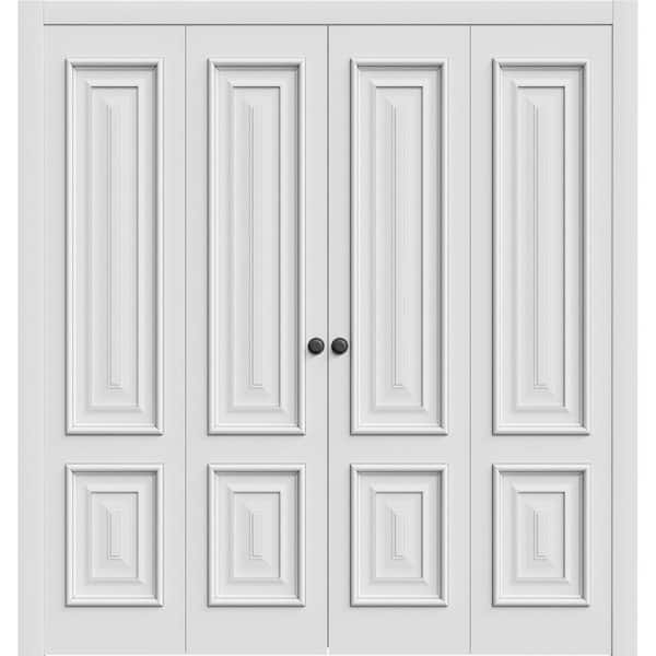 7822 96 in. x 96 in. Sold Core White Enamel Color Wood Bi-fold Door with Hardware