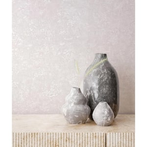 Kumano Collection Pink Pearl Textured Plaster Matte Finish Non-Pasted Vinyl on Non-Woven Wallpaper Roll