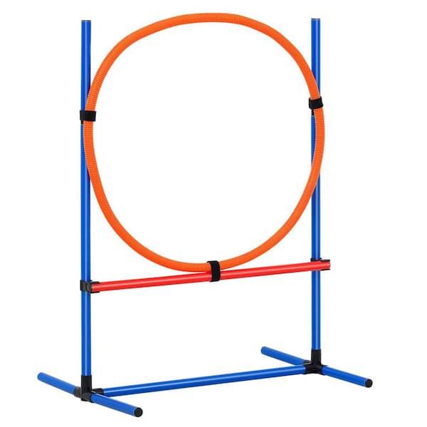 Dog Agility Training Equipment, 4 PCS Set-Adjustable High Hurdles and Jump Ring, for Backyard, Indoor, Outdoor