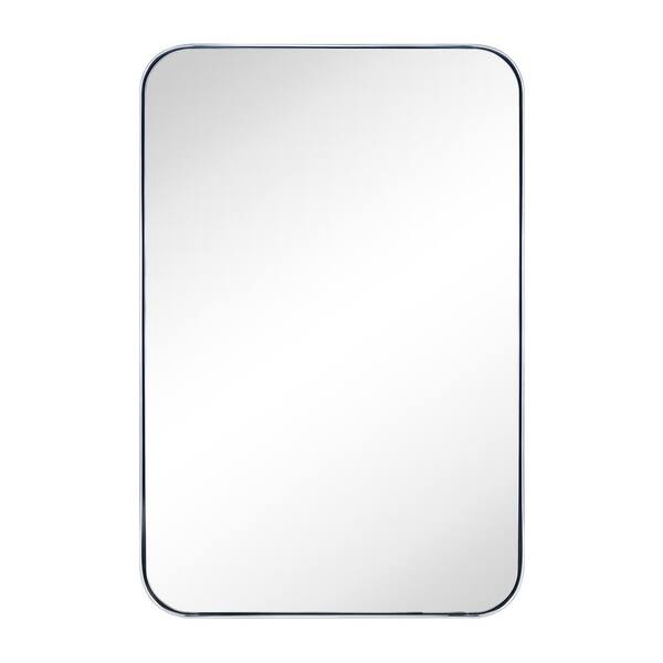 Edgewood Silver Frame Wall Mirror Tiles Set Full Length Glass for Door, Living Room, Bedroom, Home Gym, 16.5x16.5 - 4pcs