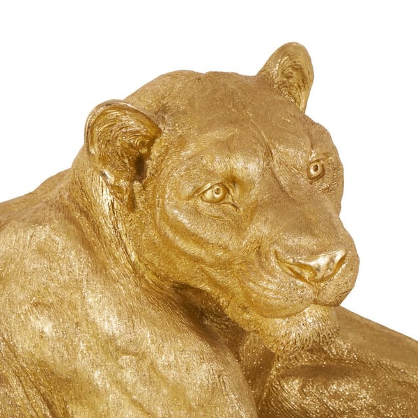 GOLD LION KT66　ペア　二本 Litton Lane Gold 44 in. x 16 in. Resin Laying Leopard Sculpture