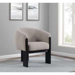 Valdez Beige and Black Fabric Accent Chair with Sloped Armrest