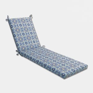 23 x 30 Outdoor Chaise Lounge Cushion in Blue/Tan Keyzu