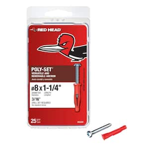 1-1/4 in. Poly-Set Pan Head Phillips Light Duty Anchors with Screws (25-Pack)