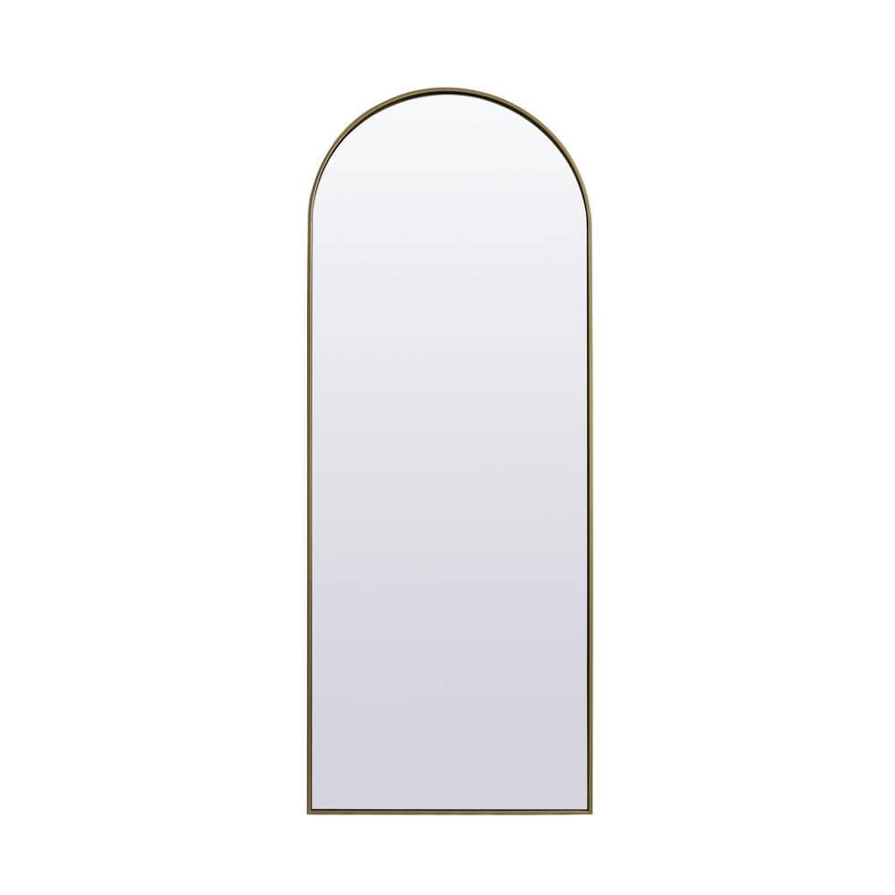 Simply Living 28 in. W x 74 in. H Arch Metal Framed Brass Full Length Mirro