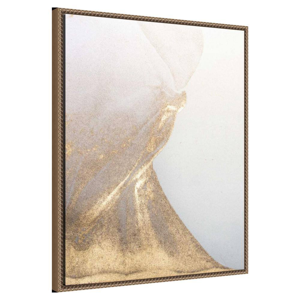 Gold Fusion VI Abstract Canvas Print with Bronze Floater Frame