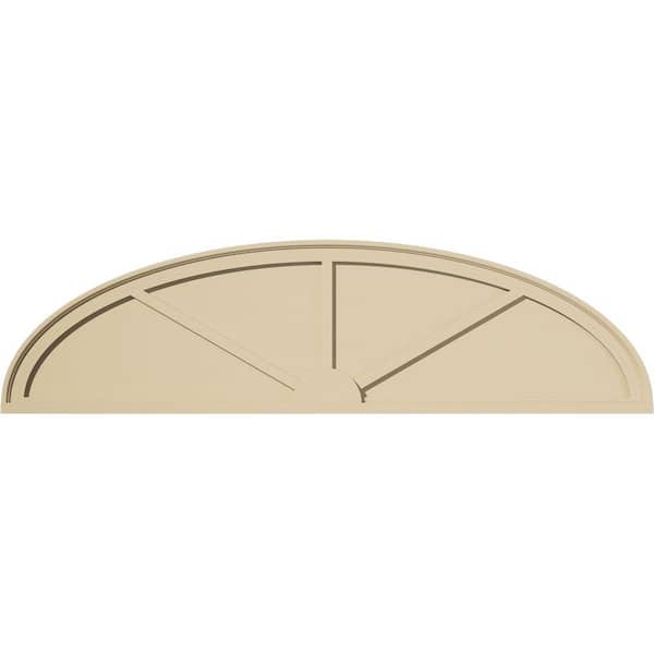 Ekena Millwork 62-in W x 16-1/2-in H x 2-in P Elliptical 3-SpokeSignature Urethane Pediment, Primed Tan