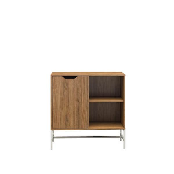 Ameriwood Home Wardlaw 30 in. Walnut MDF 3-Shelf Standard Bookcase with ...