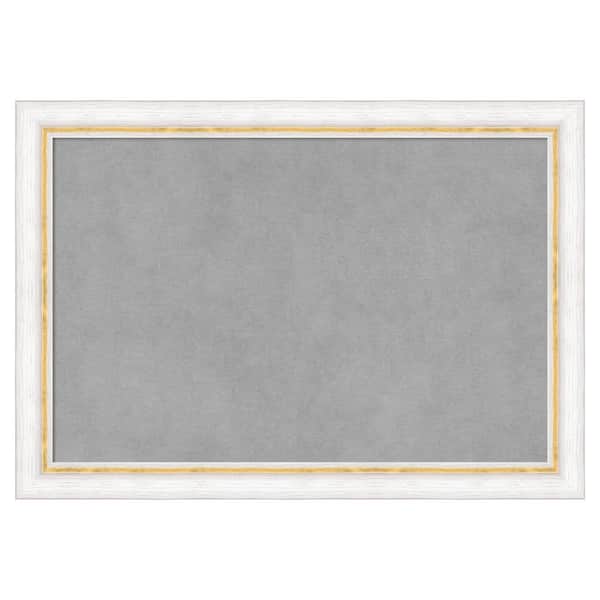Amanti Art Morgan White Gold 20 in. x 14 in Framed Magnetic Board