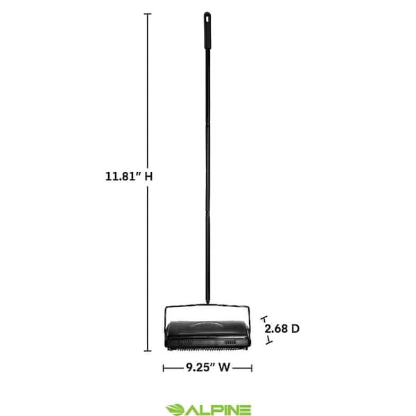Alpine Industries Commercial 11 in. Cordless Manual Triple Brush
