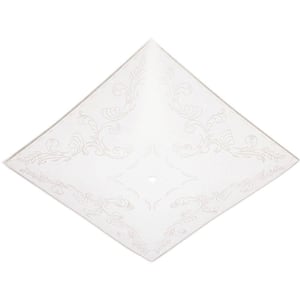 1-1/2 in. Square Clear Floral Design on White Diffuser with 12 in. Width