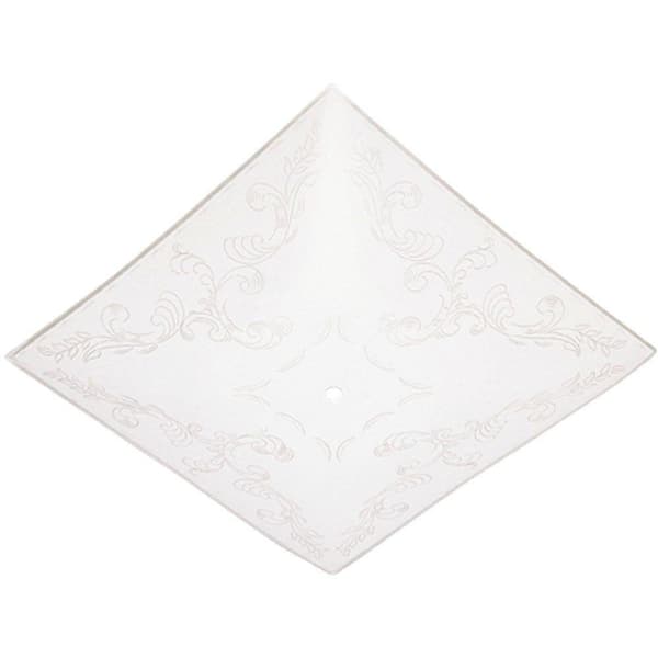 Westinghouse 1-1/2 in. Square Clear Floral Design on White Diffuser with 12 in. Width