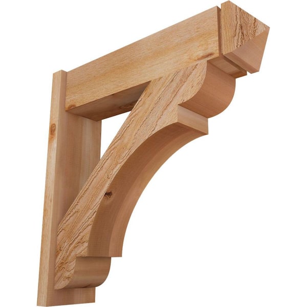 Ekena Millwork 8 in. x 32 in. x 32 in. Western Red Cedar Olympic Arts and Crafts Rough Sawn Outlooker