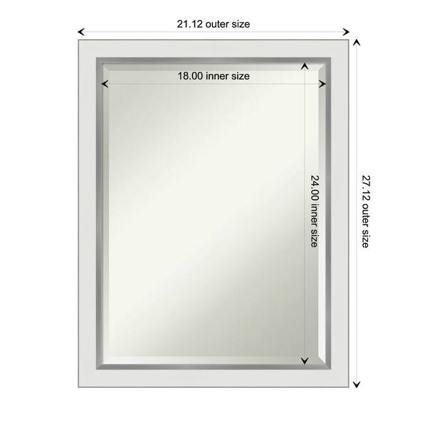 40 in. x 28 in. Modern Wall Mirror in Brushed Nickel 40 in. x 28 in. Modern Wall Mirror in Brushed Nickel