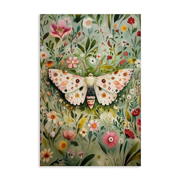 Stupell Industries Floral Moth and Botanicals by the Dutch Lady Unframed Nature Graphic Art Print 24 in. x 16 in.